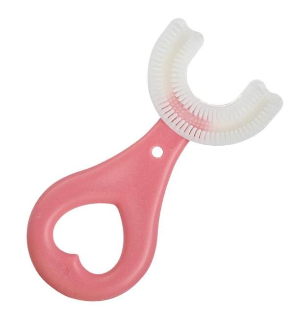 Toddler Toothbrush Kids U Shaped Toothbrush With Food Grade Soft Silicone Brush Head 360 Oral Teeth Cleaning Children U Shape
