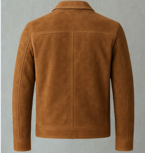 Raozeeluxe – Premium Nubuck Leather Jacket (Cognac Brown)  Velvet Touch | Riding Effect Finish | Luxury Menswear