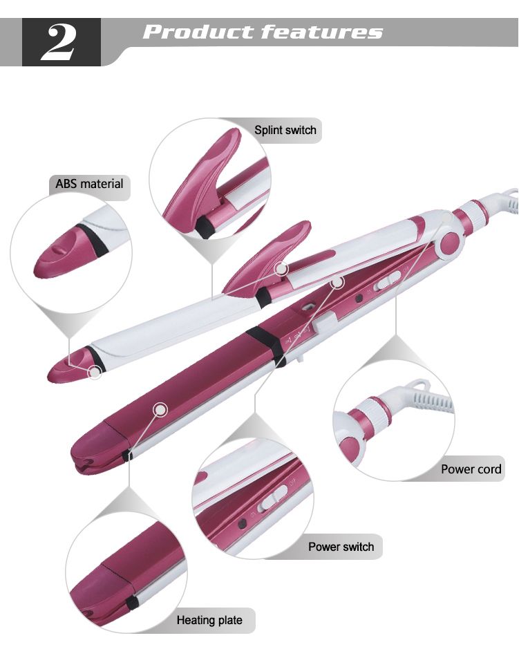 Shinon SH-8088 3 In 1 Professional Electric Hair Straightener - Best Quality series with 360 Rotation Swivel Cord - All In 1 Curling Rolling Crimping - Curler - Hair Roller