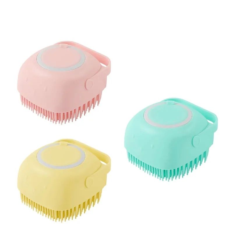 Silicon Bath Body Brush, Exfoliating Body Scurb Brush with Soap Dispenser, 2 in 1 Ultra Soft Bath Sponge Shower Brush and Body Massager,