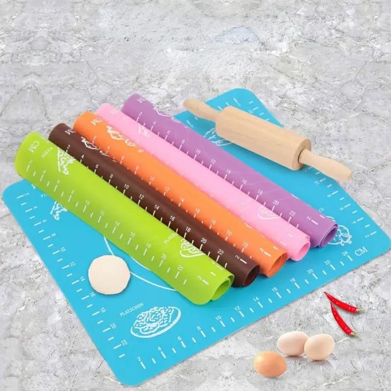 Silicone Baking Roti Mat With Measurements Heat Resistant | Non Stick Flour Rolling Mat | Baking Kneading Dough Pad